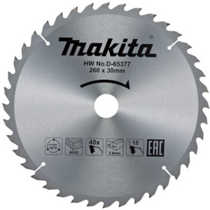 Диск пильный 260 х 30 мм 40T (дерево) MAKITA D-65377