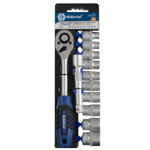 Набор головок 1/2'' (12 пр., 10-24 мм, трещотка) КОБАЛЬТ 010204-11