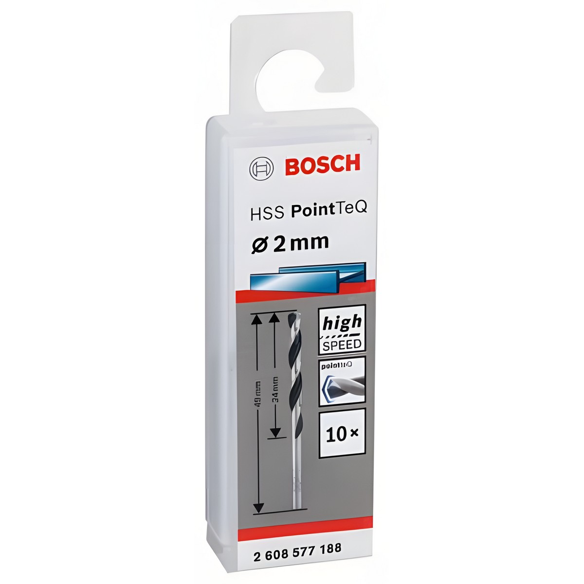 Сверло по металлу 2.0 х 49 мм (1 шт.) HSS PointTeQ BOSCH 2608577188