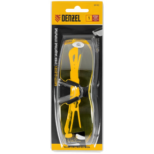 Очки защитные (открытые, жёлтые, двухкомп. дужки, поликарбонат) Denzel 89192