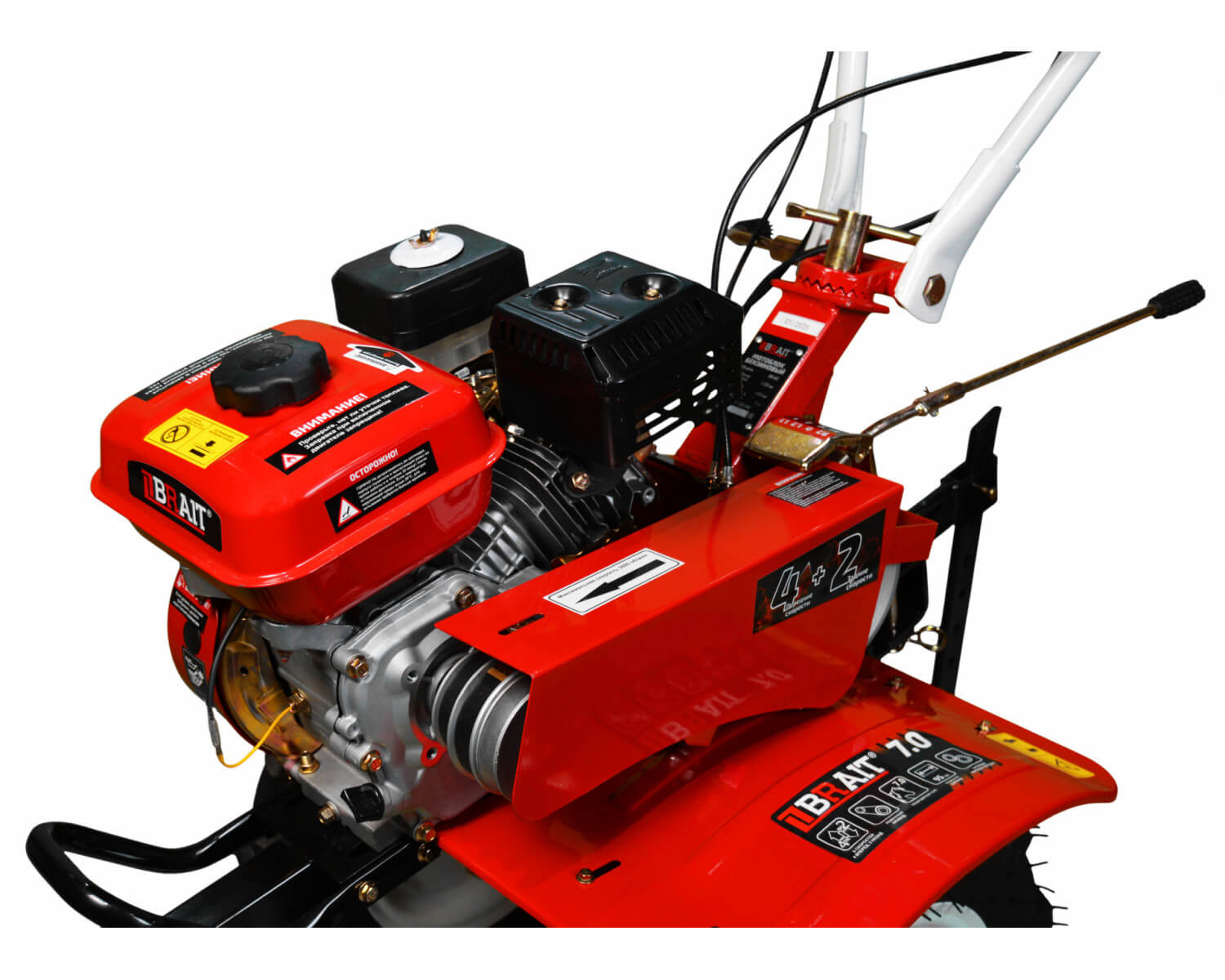 Культиватор бензиновый BRAIT BR-402 W(7л.с.,4 впер/2 наз.чугун кол. extreme колеса19*7*8)