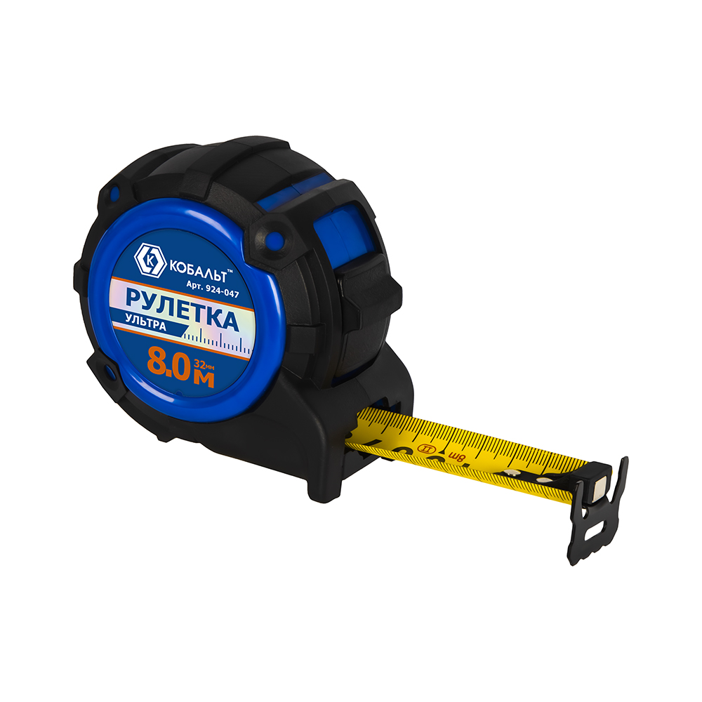 Рулетка 8 м х 32 мм Ультра КОБАЛЬТ 924-047
