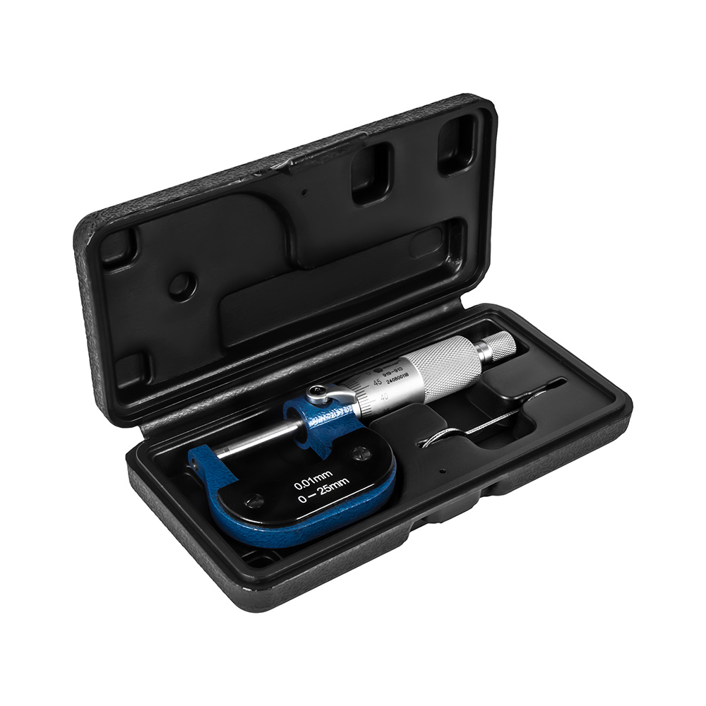 Микрометр механический 0 - 25 мм (точность 0,01 мм, кейс) КОБАЛЬТ 919-913