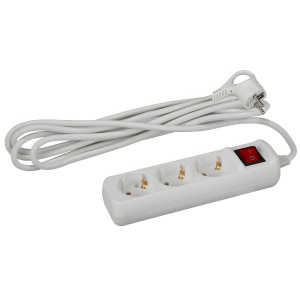 Удлинитель 3 м U-3es-3m (ПВС 3 х 1.0, 3 гн., с/з, выключатель) ЭРА УТ000001960