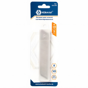 Лезвия сменные для ножей 18 мм, 8 сегментов (5 шт.) КОБАЛЬТ 242-045