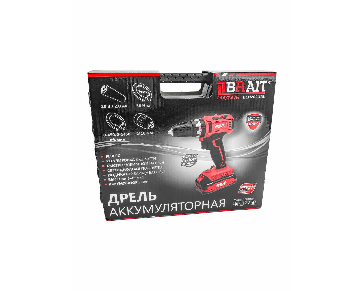 Дрель аккумуляторная BRAIT BCD20SUBL-1