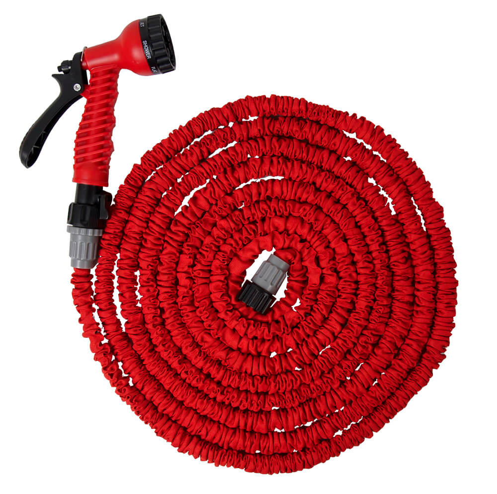 Шланг для воды растягивающийся 23 м (латекс, поливочный пистолет) QUATTRO ELEMENTI 244-865