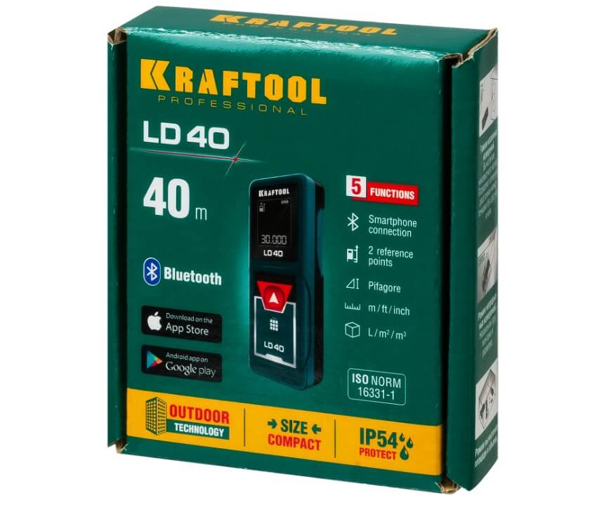 Дальномер лазерный KRAFTOOL LD-40 (5 см - 40 м) 34763