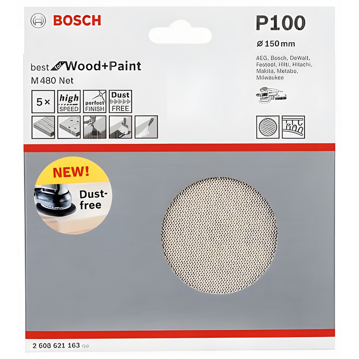 Круг шлифовальный 150 мм P100 (сетчатая основа, 1шт.) Best for Wood + Paint BOSCH 2608621163