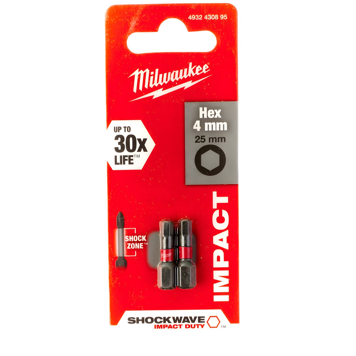 Насадка HEX 4 х 25 мм (2 шт.) Shockwave MILWAUKEE 4932430895