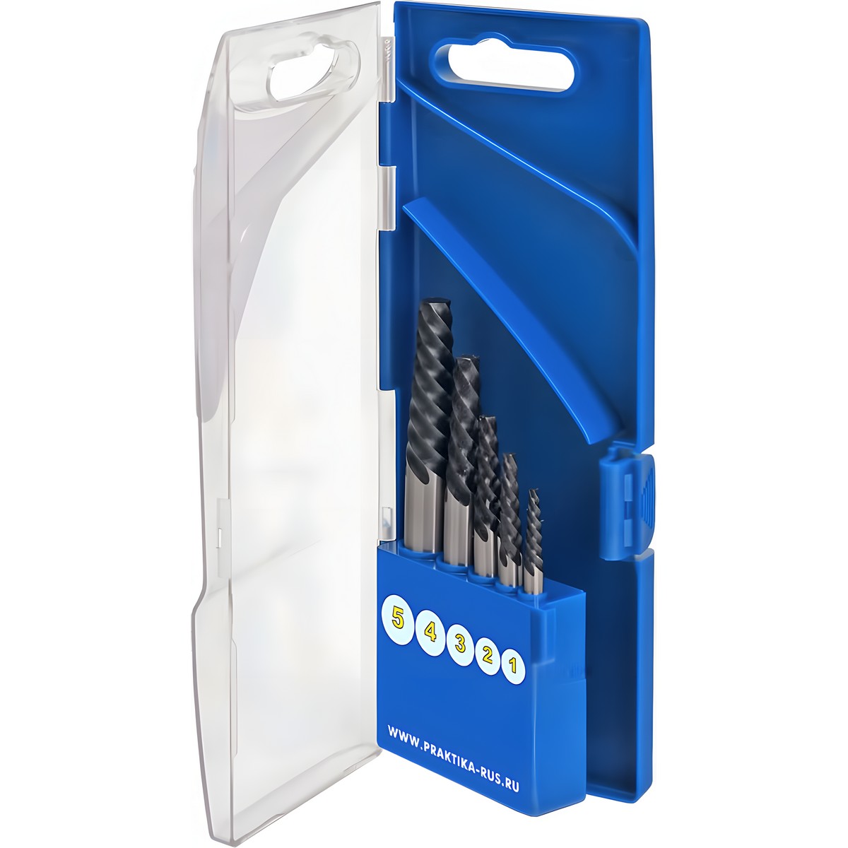 Набор для извлечения шпилек и болтов 5 шт. (ПРО-кассета) "Эксперт" ПРАКТИКА 640-414