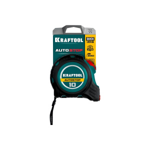 Рулетка 10 м х 25 мм KRAFTOOL Autostop 3412-10-25