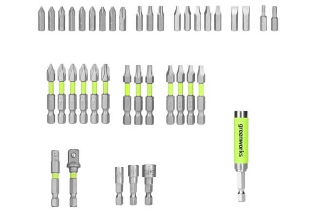 Набор бит, головок, адаптеров, 40 пр. (в кейсе) GREENWORKS 2944207