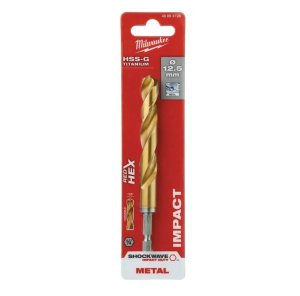 Сверло по металлу 12,5 х 128 мм (1 шт.) HSS-G TiN RedHEX MILWAUKEE 48894728