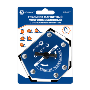 Угольник магнитный 96 х 80 мм (6 углов, отключаемый магнит до 20 кг) Стрелка КОБАЛЬТ 919-487