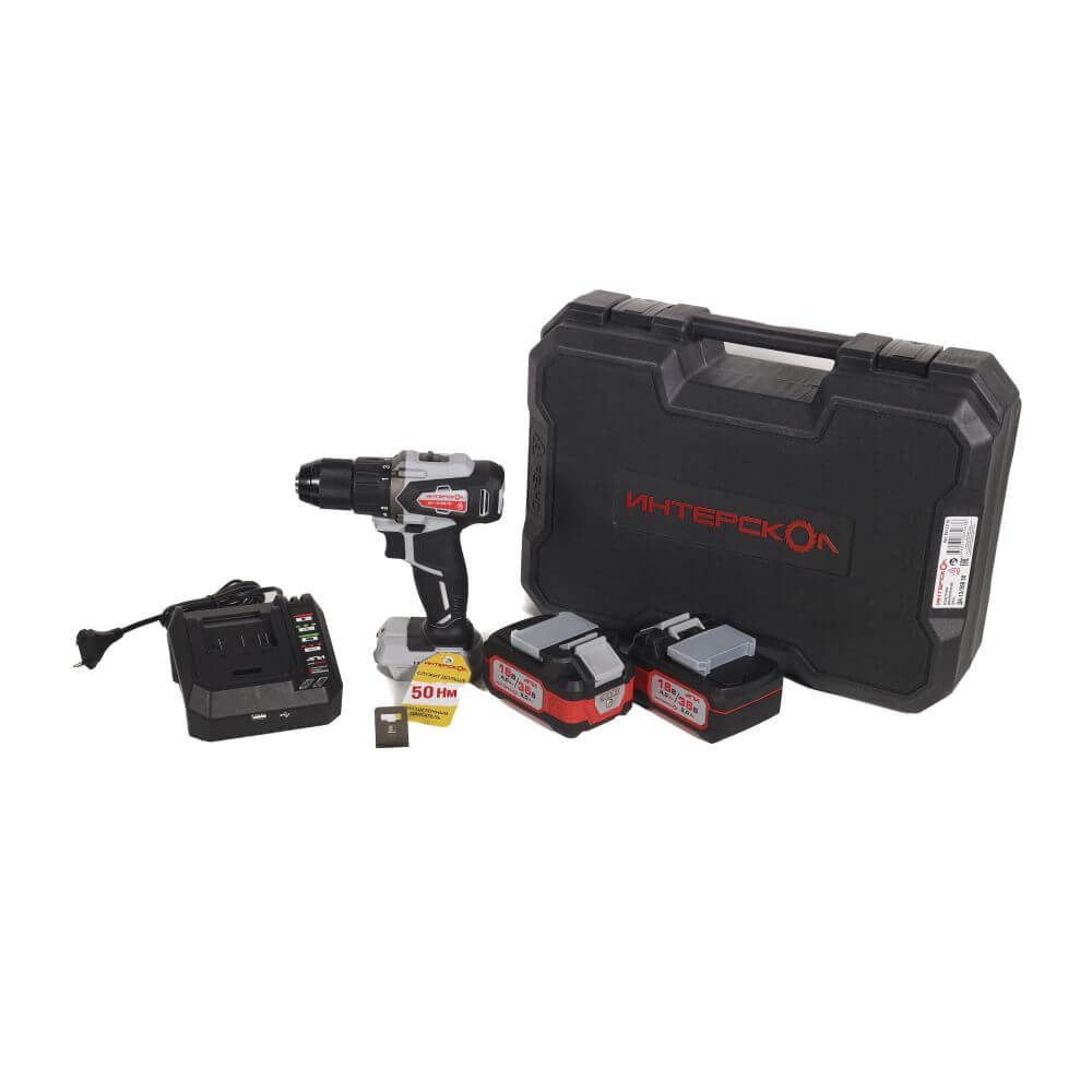 Дрель-шуруповерт аккумуляторная ударная ИНТЕРСКОЛ ДАУ-13/36В 140 АПИ