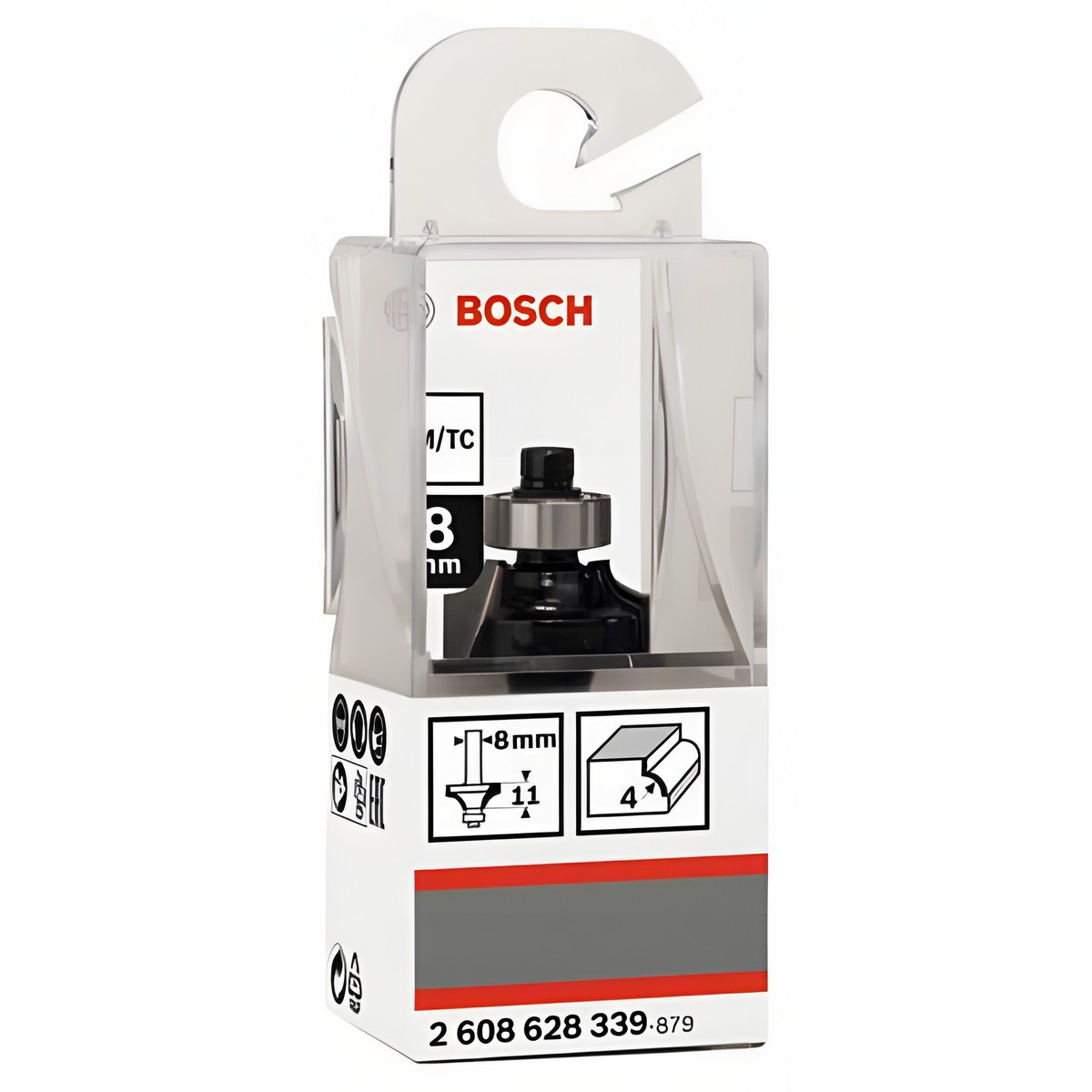 Фреза радиусная (d8/D20.7/H10.5/L53/R4 мм) HM BOSCH 2608628339