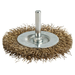 Щетка для дрели 75 мм (дисковая, латунь) ПРАКТИКА 032-553
