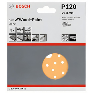 Круг шлифовальный 125 мм P40 (1 шт.) Best for Wood + Paint BOSCH 2608608X71