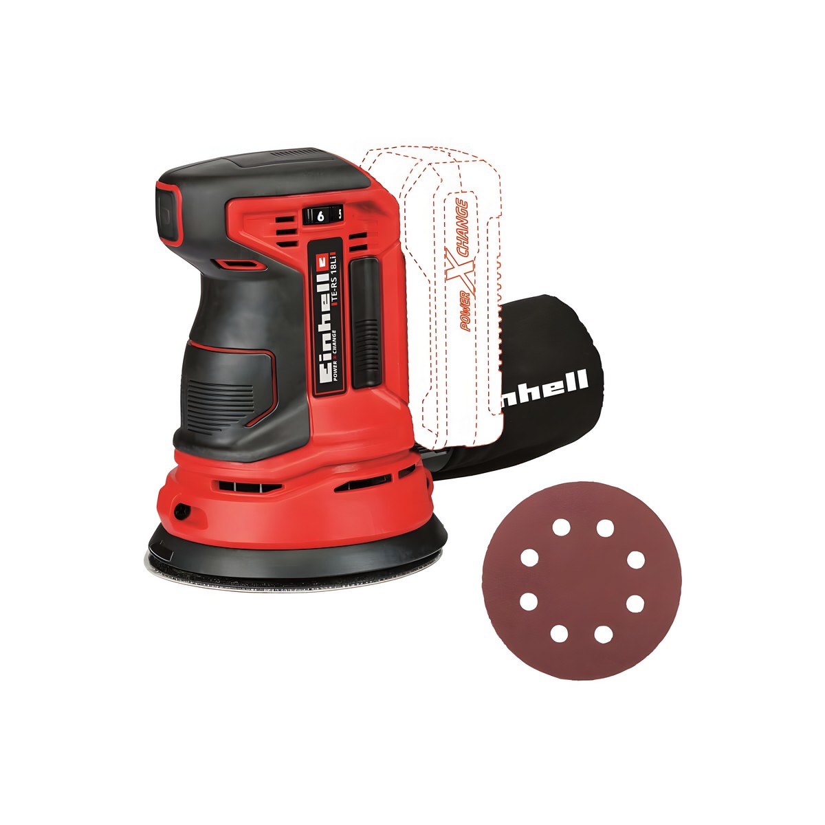 Шлифмашина эксцентриковая аккумуляторная Einhell PXC TE-RS 18 Li-Solo (без АКБ и ЗУ) 4462010