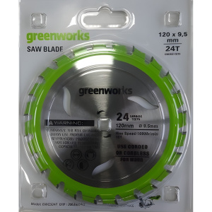 Диск 120 мм 24T (для мини-пилы циркулярной) GREENWORKS 2952507