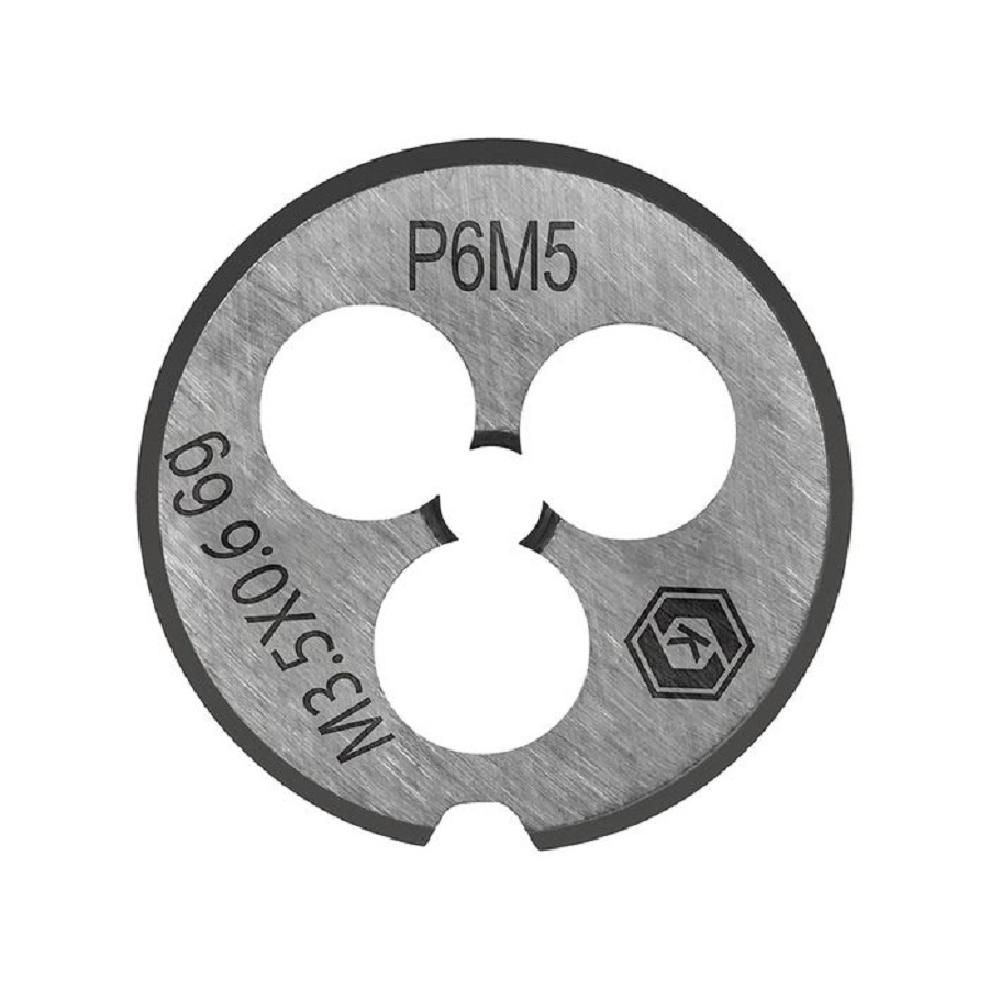 Плашка по металлу М3.5 х 0.6 мм, ручная, правая, точность 6g, сталь Р6М5 КОБАЛЬТ 925-945