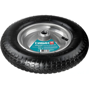 Колесо пневматическое для тачек 39905,39909, СК-3 СИБИН 360мм, 39910-3