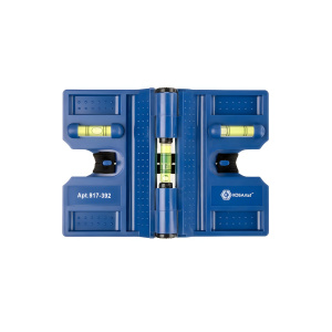 Уровень угловой (3 глазка, 4 магнита, пластиковый) Комфорт КОБАЛЬТ 917-392