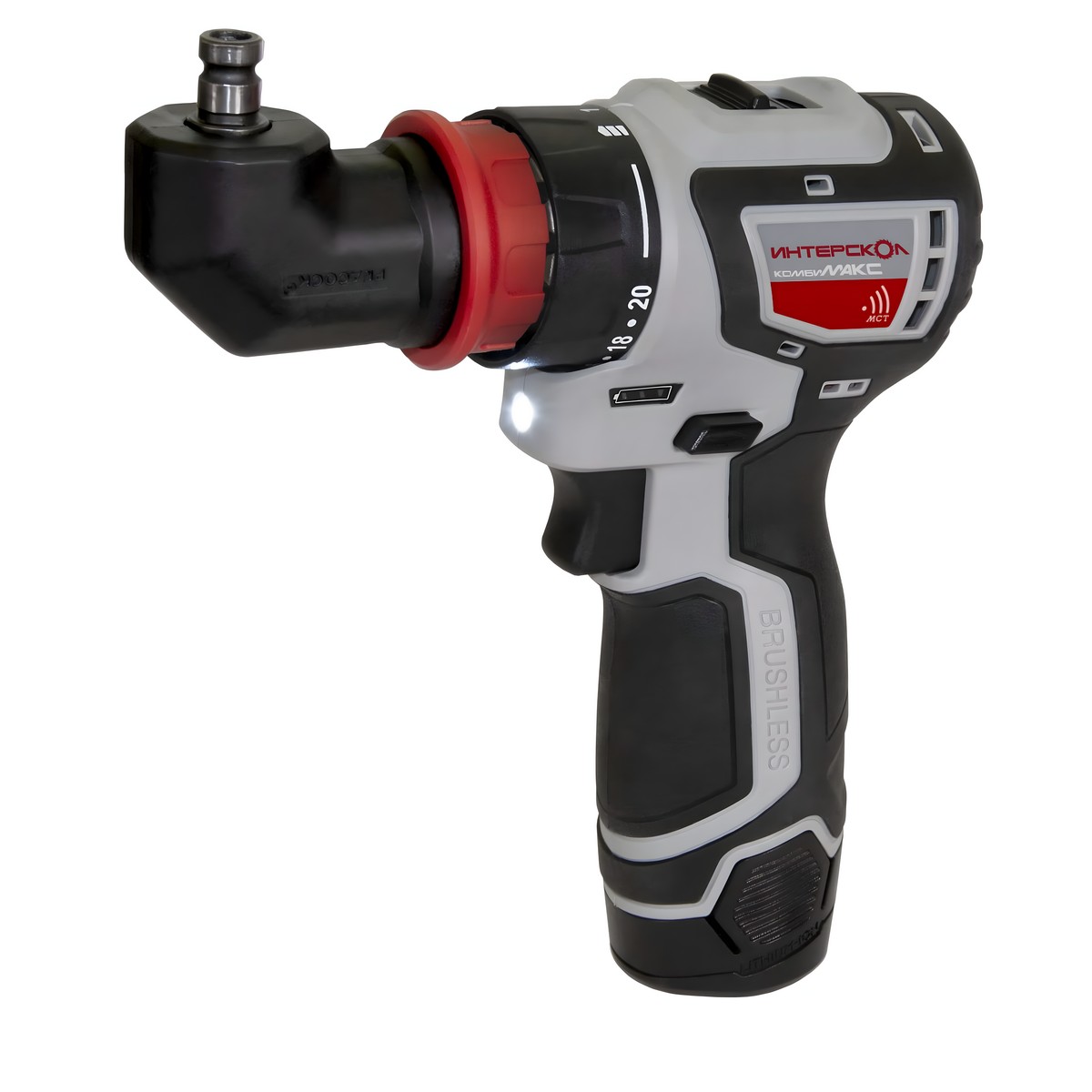 Дрель аккумуляторная ИНТЕРСКОЛ ДА-10/12В 36 КомбиМАКС (Li-Ion, кейс, 2 акк.*2,0 Ач, 4 насадки)