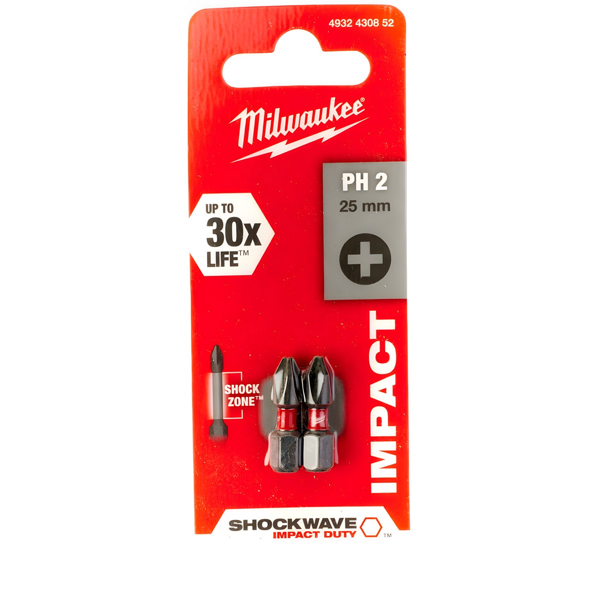 Насадка PH 2 х 25 мм (2 шт.) Shockwave MILWAUKEE 4932430852
