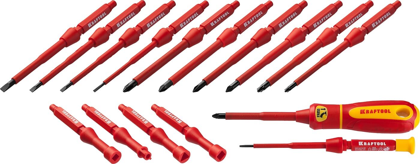 Набор диэлектрических отверток, 18 пр. X-Drive Electro KRAFTOOL 220092-H18