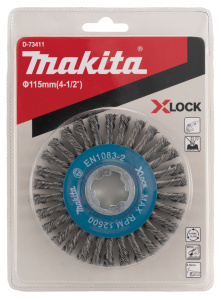 Щетка дисковая 115 мм (для УШМ, X-Lock, витой металл 0.5 мм) MAKITA D-73411