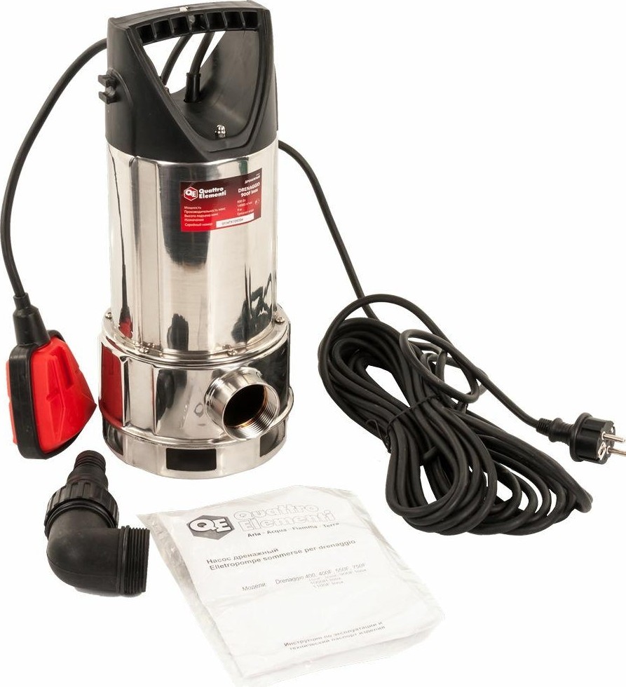 Насос дренажный QUATTRO ELEMENTI Drenaggio 900 F Inox