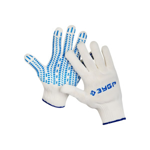 Перчатки ХБ ПВХ-гель покрытие "протектор", L-XL (10 класс) ЗУБР Профессионал 11452-XL