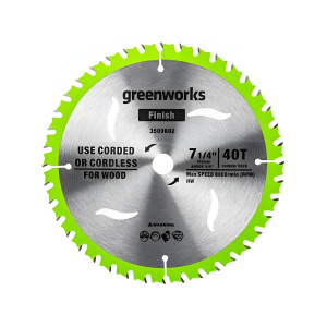 Диск 184 мм 40T (по дереву, для циркулярной пилы) GREENWORKS 2943307