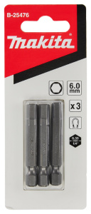 Бита HEX 6.0 х 50 мм E-form (3 шт.) MZ MAKITA B-25476