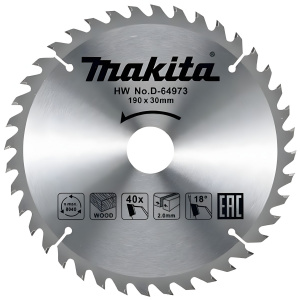 Диск пильный 190 х 30 мм 40T (дерево) MAKITA D-64973