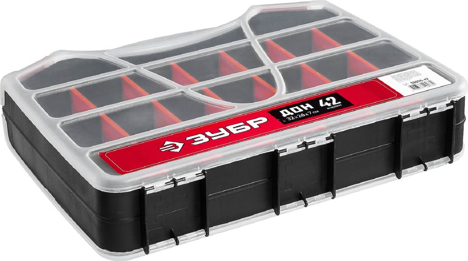 Органайзер двусторонний 320 х 260 х 70 мм, 42 ячейки ЗУБР ДОН-42 38036-42