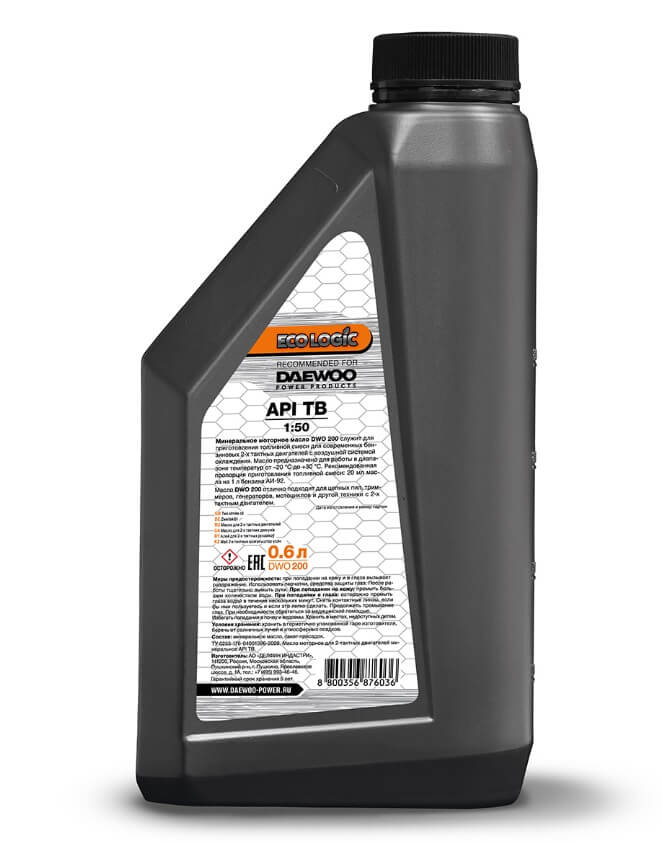 Масло для 2-х тактных двигателей DAEWOO DWO 200 0,6 л