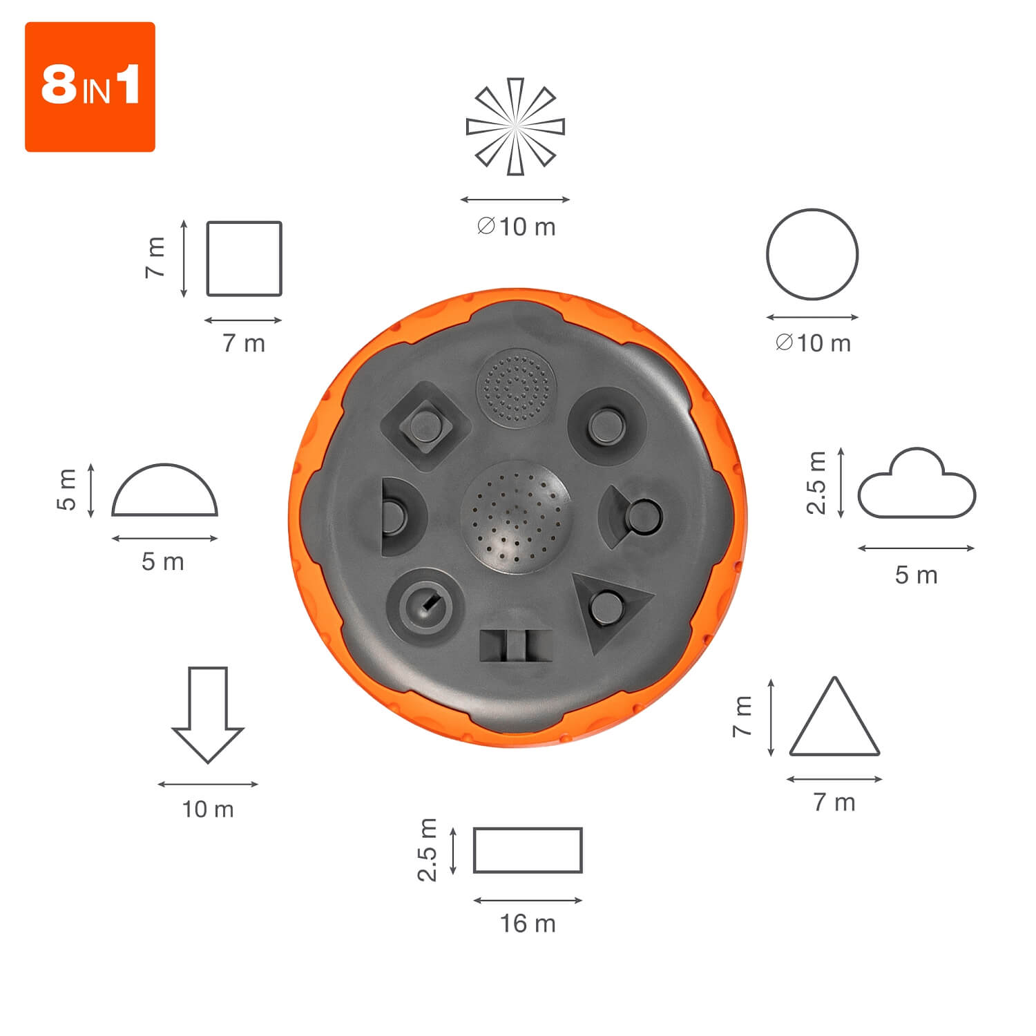 Разбрызгиватель многорежимный 8-в-1 DWS 1018 DAEWOO