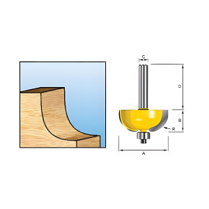 Фреза профильная (d8/D19.5/H9.5/L41.5/R5) MAKITA D-11455