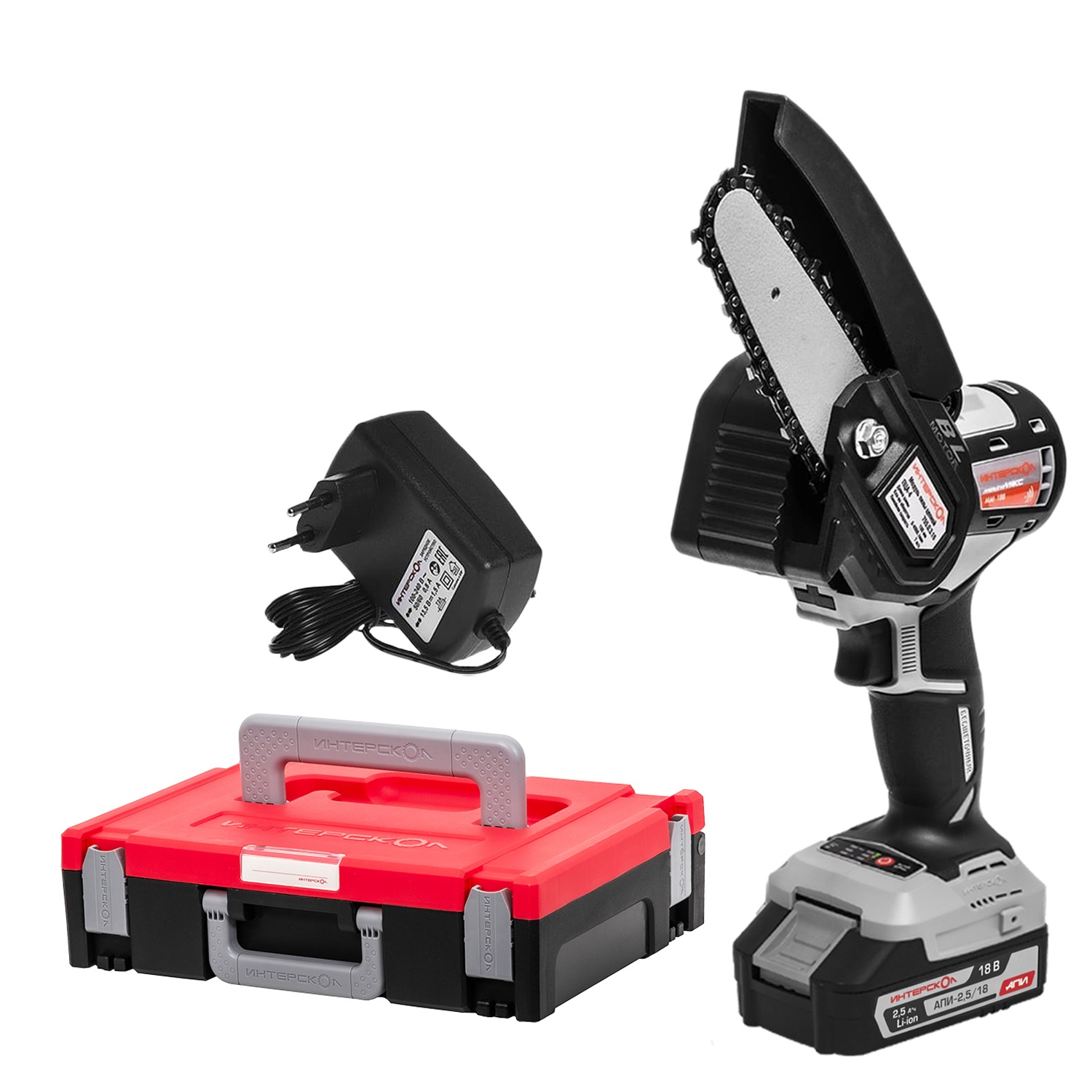 Пила цепная аккумуляторная ИНТЕРСКОЛ ПЦА-4/18ВМ АПИ (1 АКБ х 2.5 Аh)
