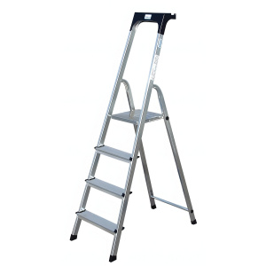 Стремянка SAFETY (4 ступени, с полочкой) KRAUSE 128942