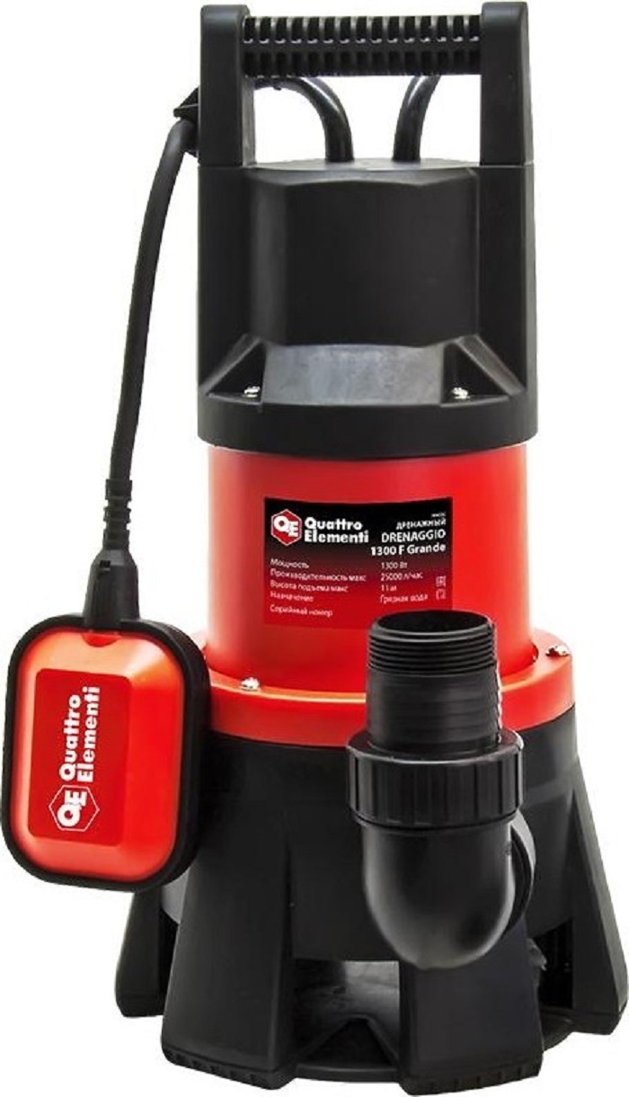 Насос дренажный QUATTRO ELEMENTI Drenaggio 1300 F Grande