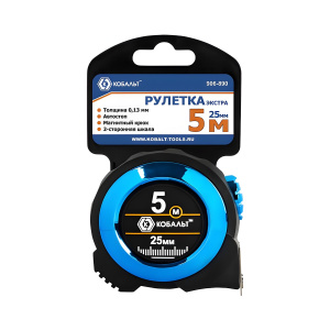 Рулетка 5 м х 25 мм Экстра КОБАЛЬТ 906-890