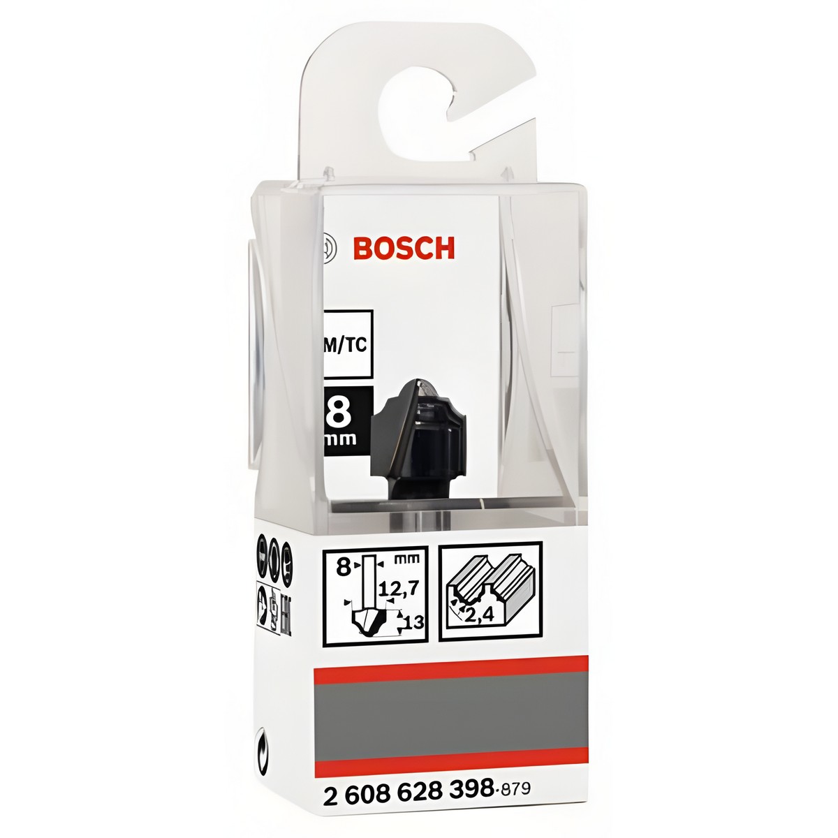 Фреза кромочная фасонная (d8/D12.7/H12.4/L46/R2.4) HM BOSCH 2608628398