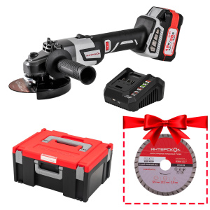 Шлифмашина угловая аккумуляторная ИНТЕРСКОЛ УШМ-125/36ММ АПИ 36В + подарок