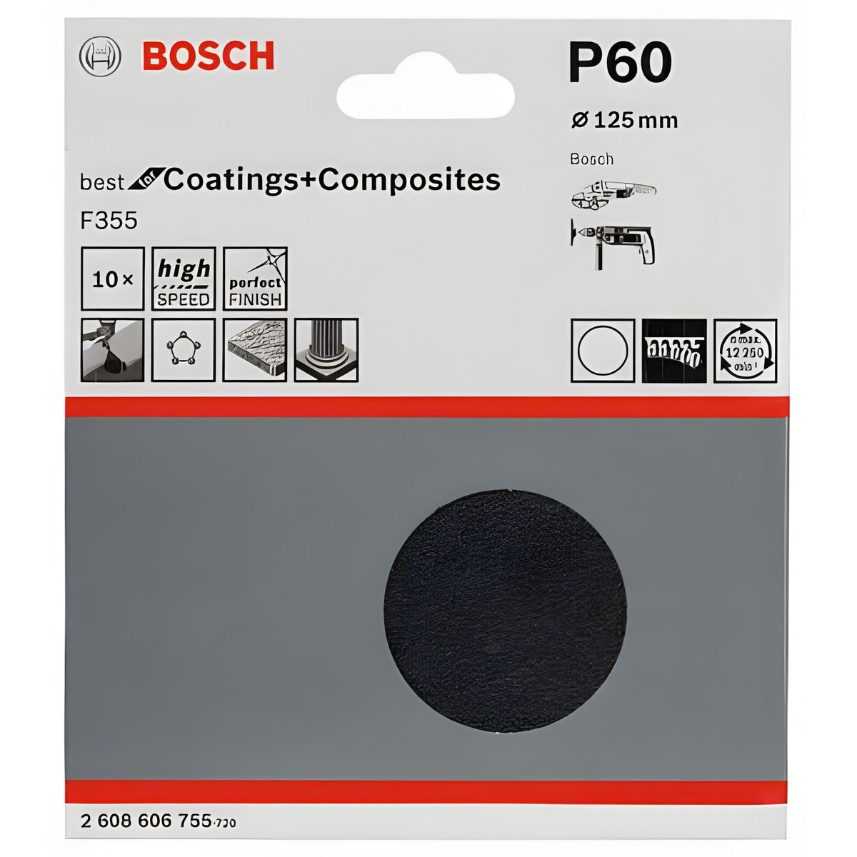 Круг шлифовальный 125 мм P60 (1 шт.) Best for Coatings + Composites BOSCH 2608606755