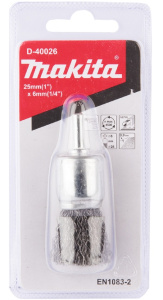 Щетка кистевая 25 мм (для дрели, 1/4'', металл) MAKITA D-40026