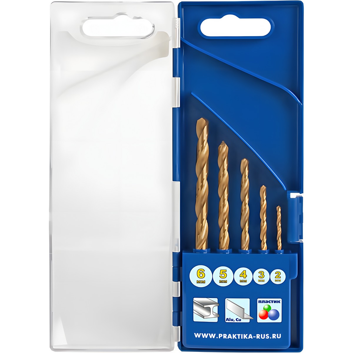 Набор сверл по металлу 5 шт. (2-6 мм) Профи ПРАКТИКА 640-247